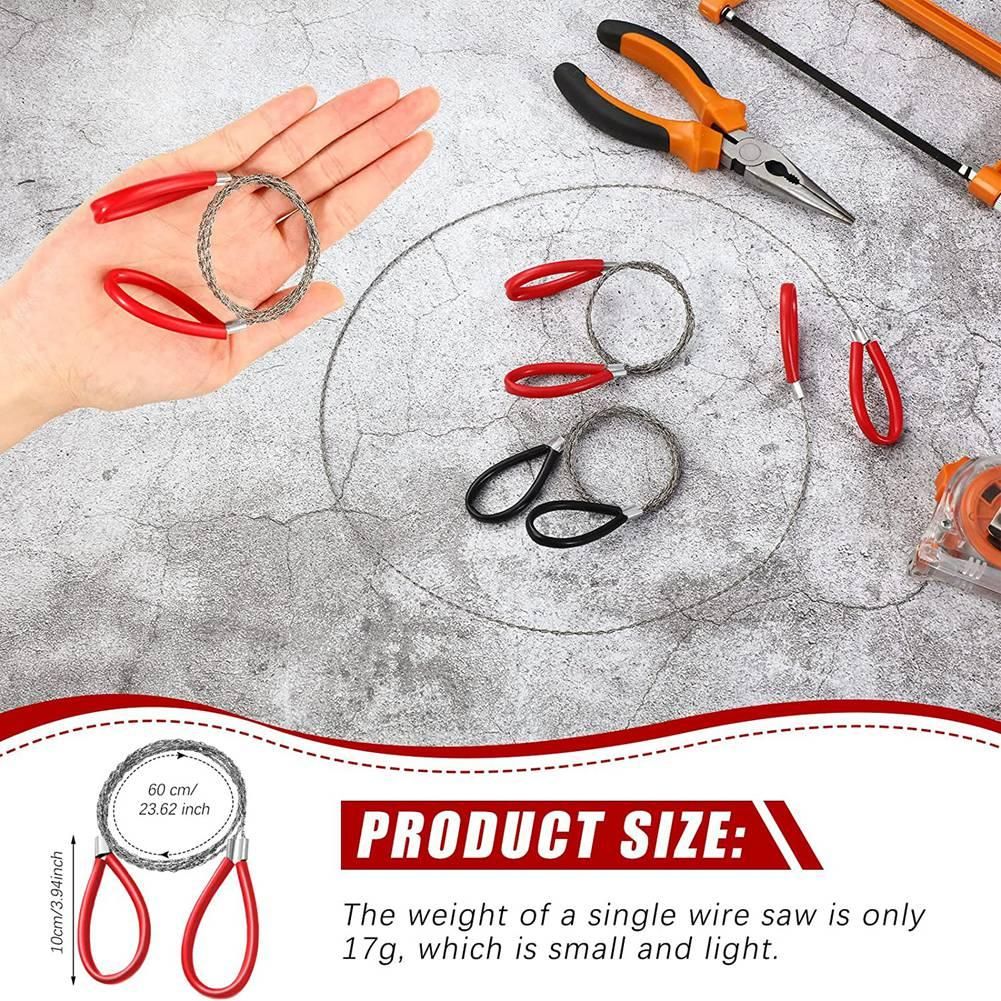 2 Pcs PVC Pipe Cable Saw Stainless Steel Wire Saw Hand