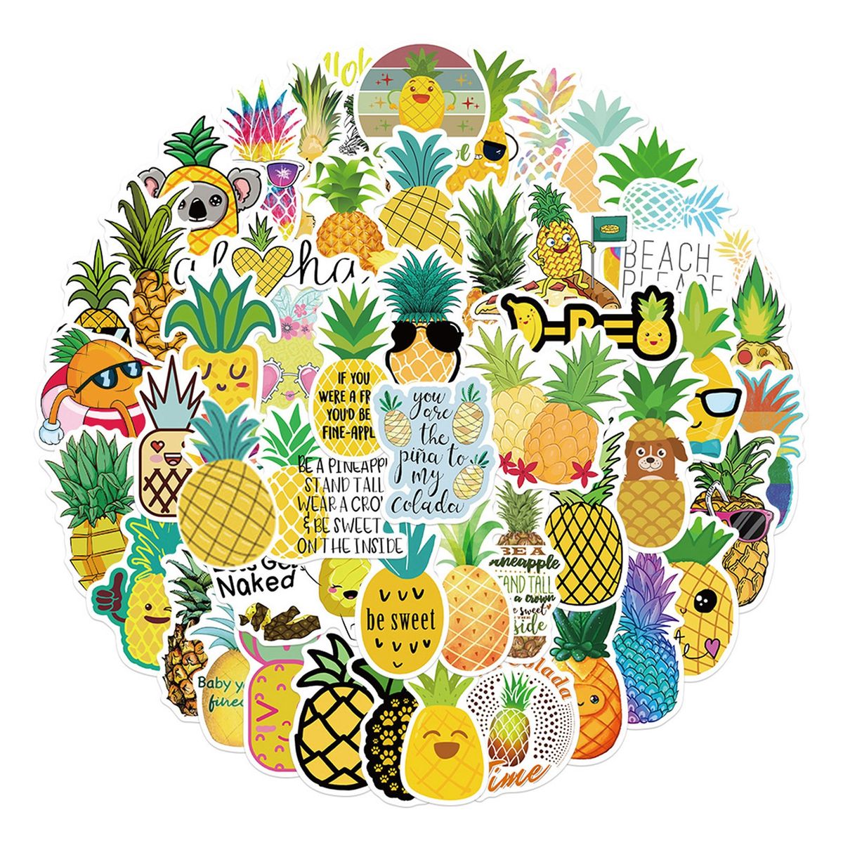 50PcsSet Laptop Stickers Cartoon Food Graffiti Decal G