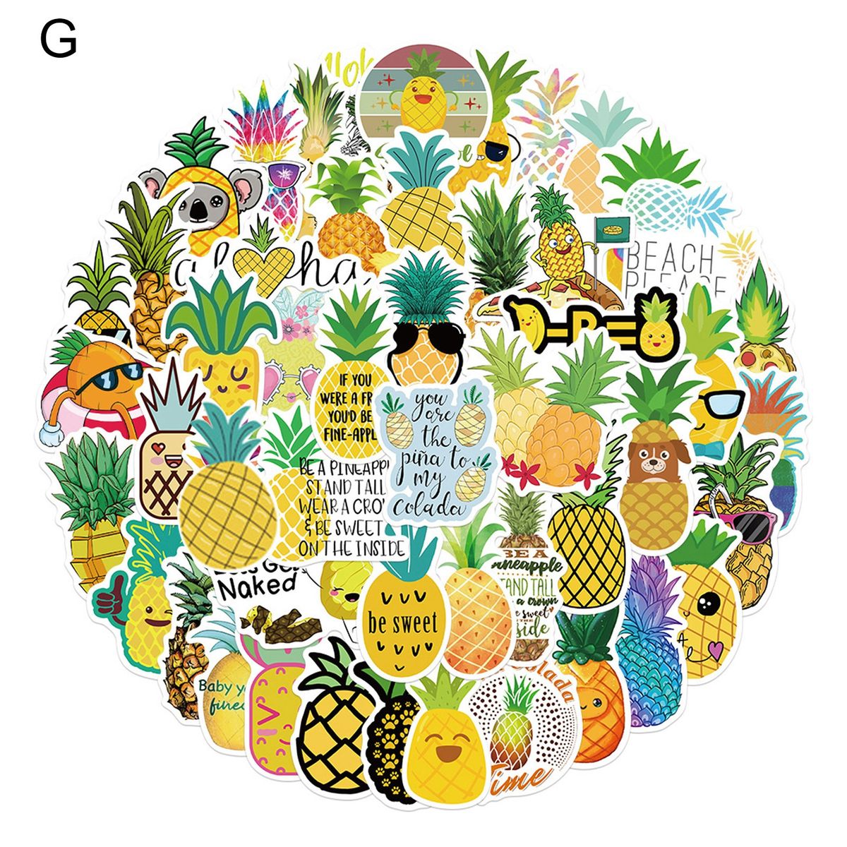 50PcsSet Laptop Stickers Cartoon Food Graffiti Decal G