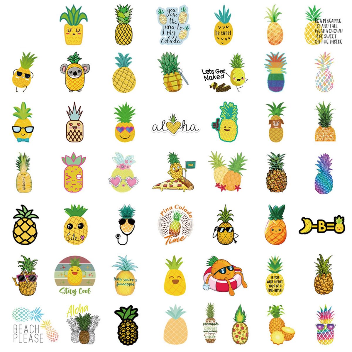 50PcsSet Laptop Stickers Cartoon Food Graffiti Decal G