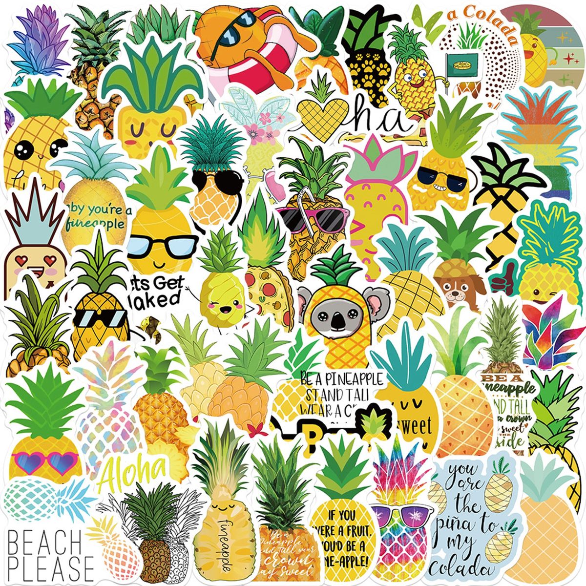 50PcsSet Laptop Stickers Cartoon Food Graffiti Decal G