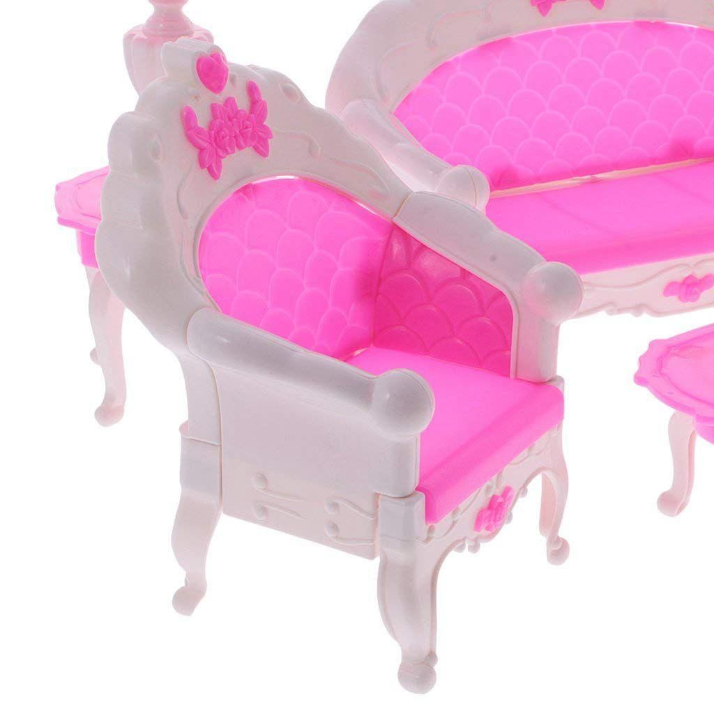 Assorted Doll Accessories Bedroom furniture Cookware Dinnerware Dollhouse Supply Decor for Barbie Dolls -  A 6 pcs