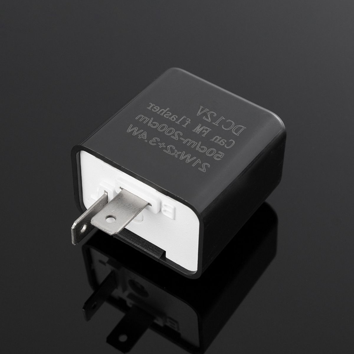 Universal 2 Pin Blinker Flasher Relay Adjustable Black For
