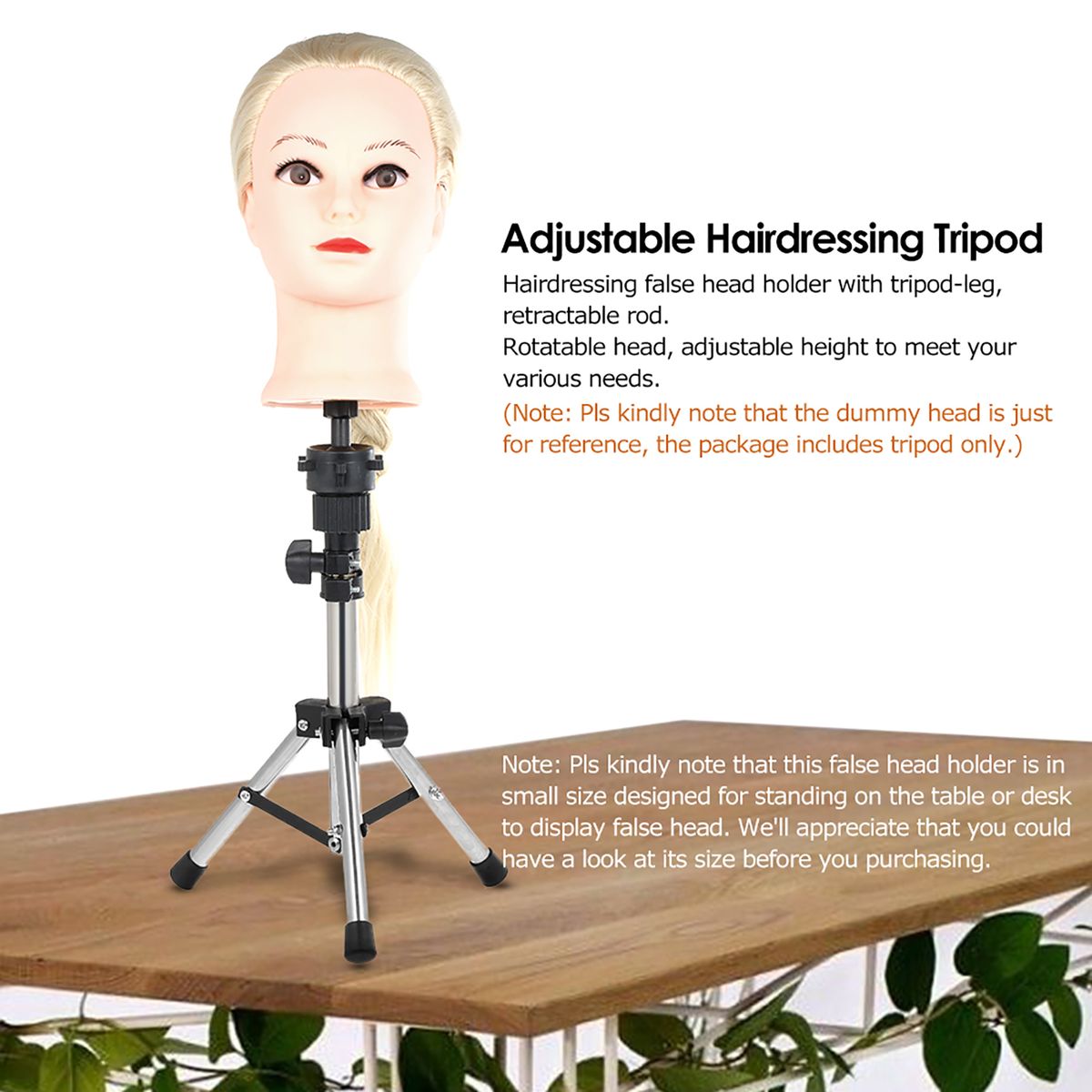 Bestauty Adjustable Hairdressing Tripod False Head Holder