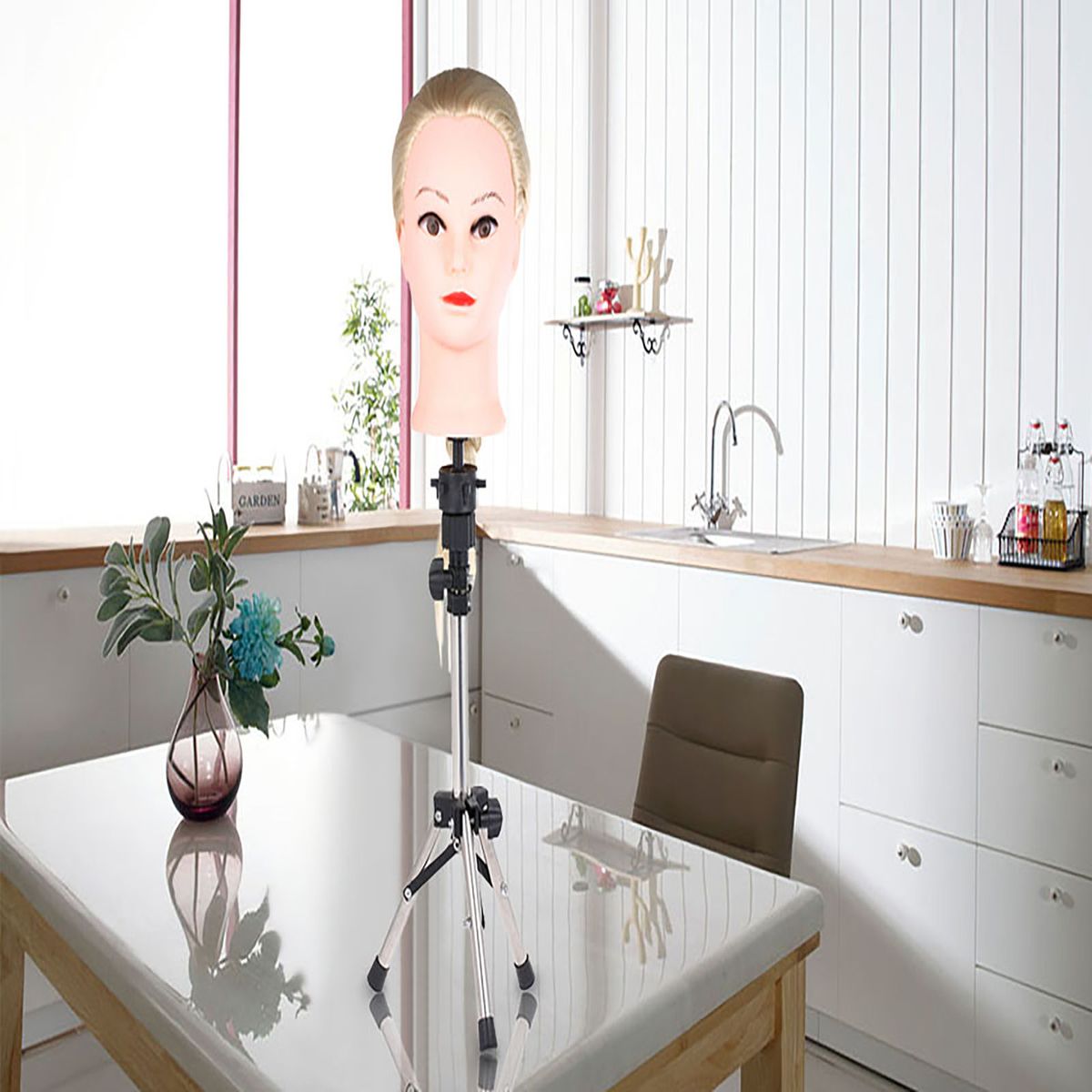 Bestauty Adjustable Hairdressing Tripod False Head Holder