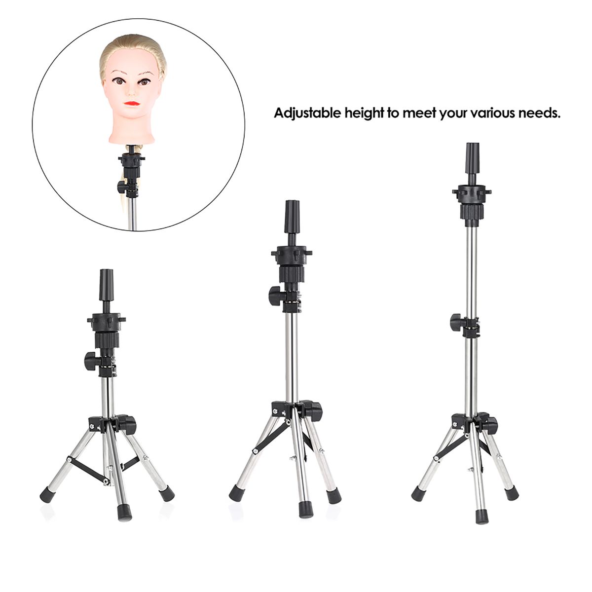 Bestauty Adjustable Hairdressing Tripod False Head Holder