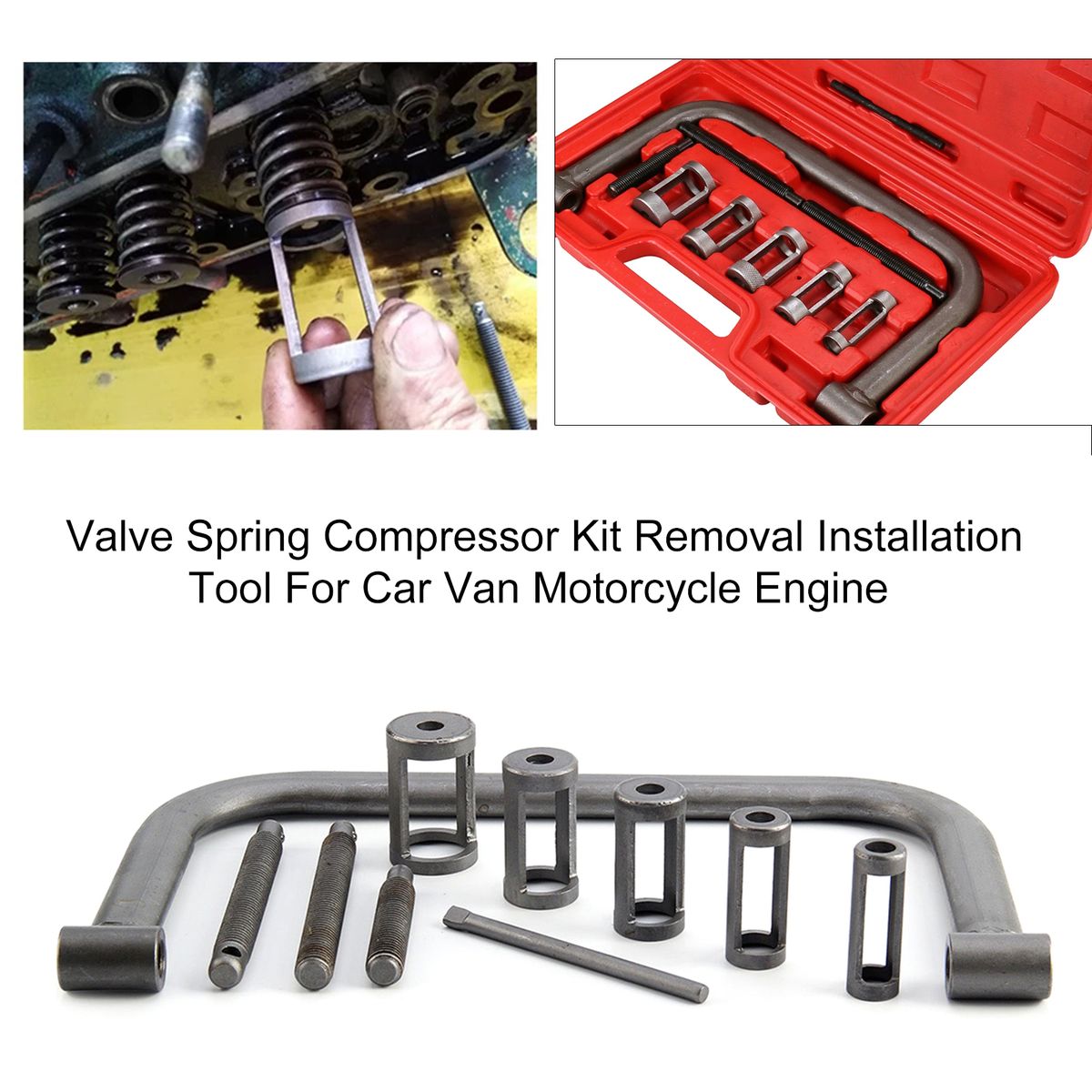 Valve Spring Compressor Kit Removal Installation Tool For