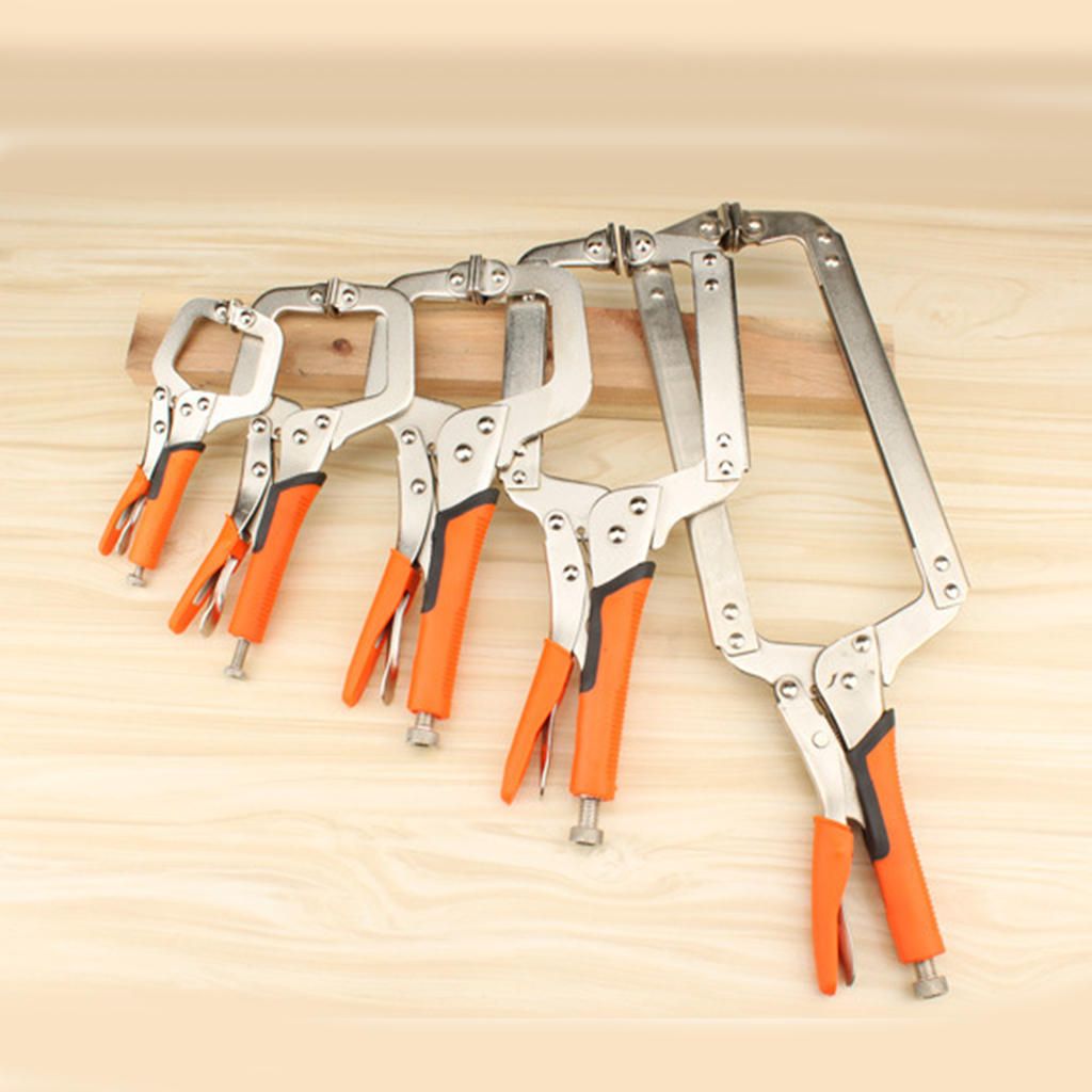 C Clamp Vise Grip Locking Welding Quick Pliers Wood Tenon  6