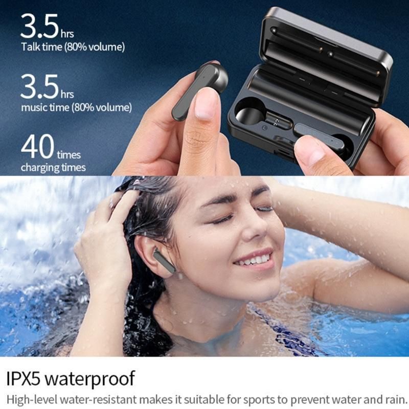S20 Black Bluetooth Sports Headphones LED Display Touch Type