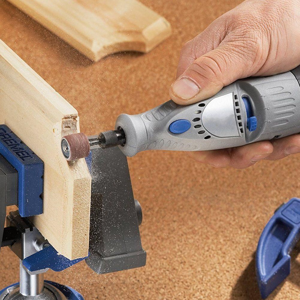 132 Pieces Drum Sander Set with Free Box Including 120 Pieces Nail Sanding Band Sleeves and 12 Pieces Drum Mandrels for Dremel Rotary Tool