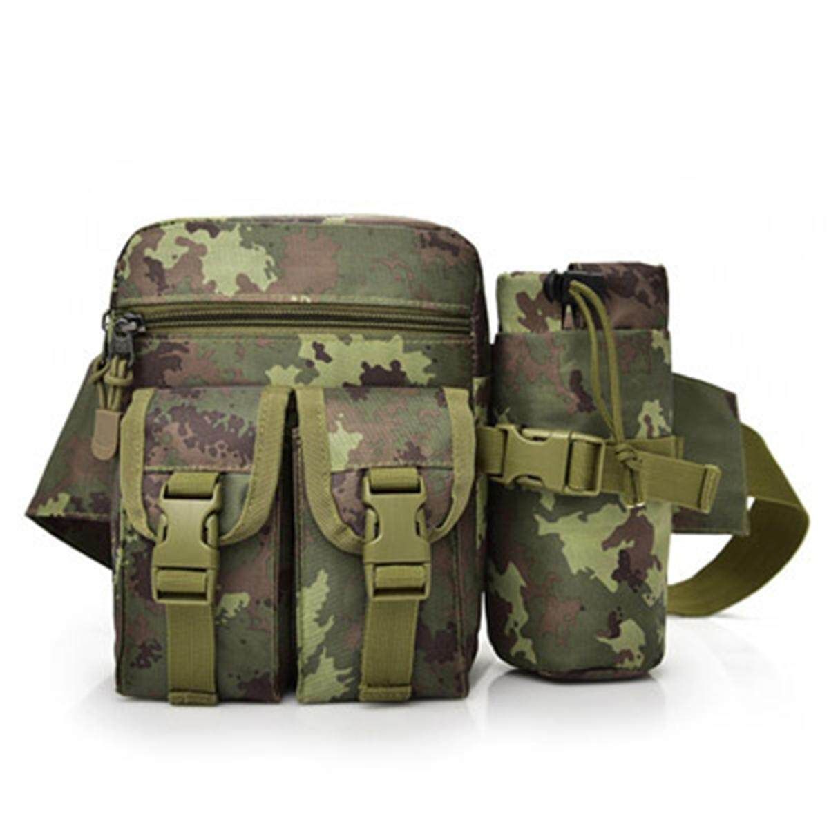 Travel Climb Women Men Waist Belt Bag Packs Bottle Holder Outdoor Nylon Army Green