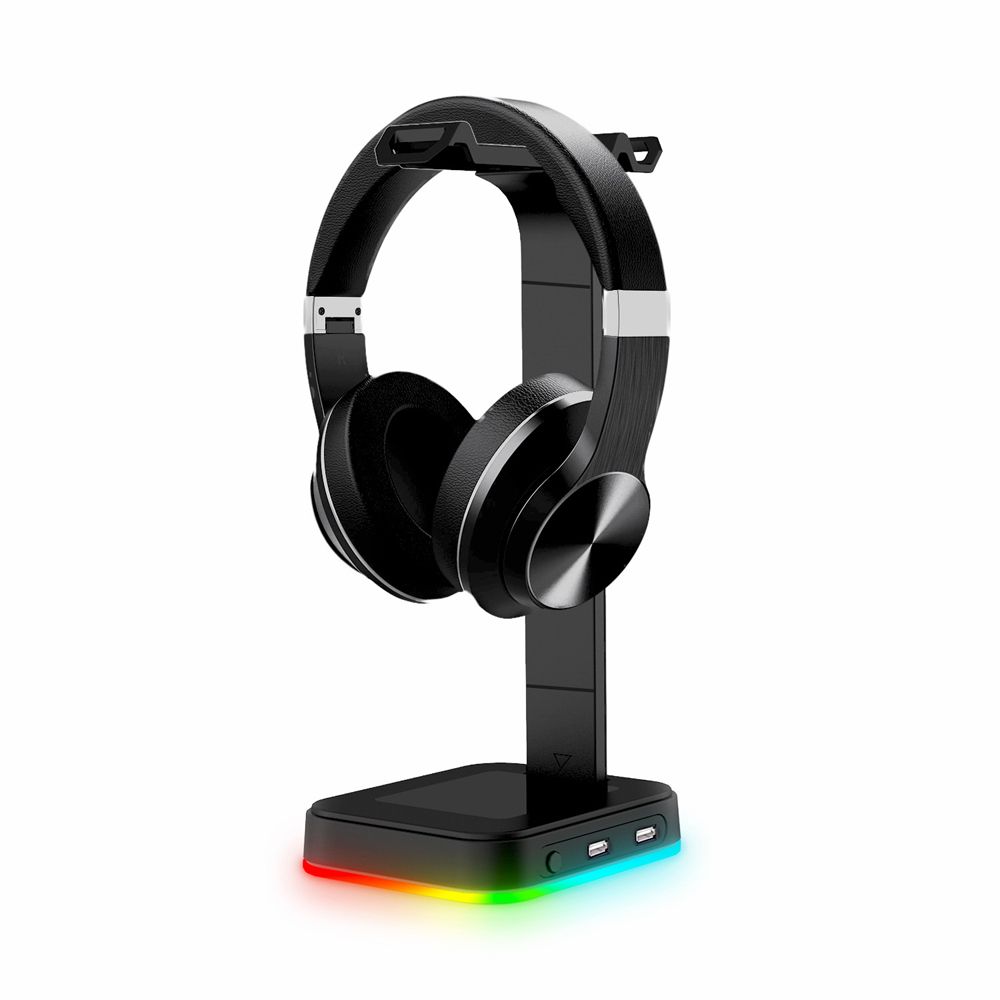 Desktop RGB Light Display Headphone Stand Headset Holder