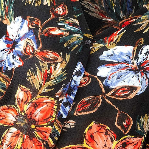 Crinkle Print Plus Size Blouse