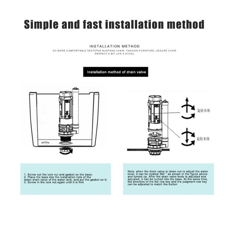 Water Tank Connected 2 Flush Fill Toilet Cistern Inlet Drain