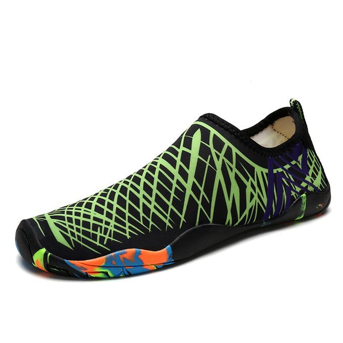 Big Size Water Shoes Beach Diving Yoga Shoes-Black Green