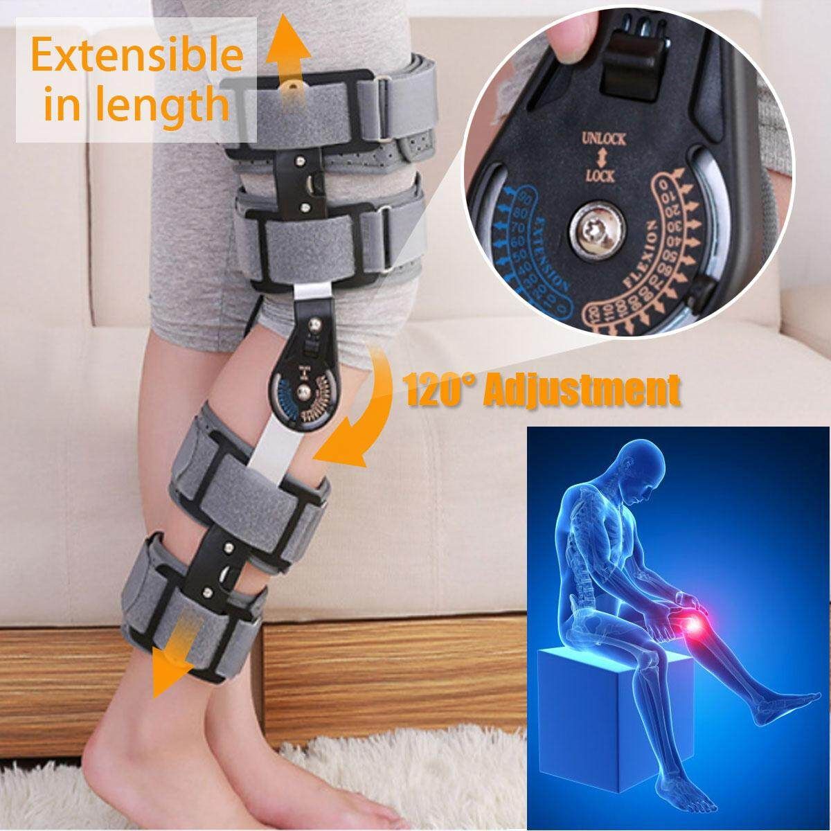 T-Scope ROM Post Op Knee Brace Adjustable Hinged Leg Patella Tendon NHS