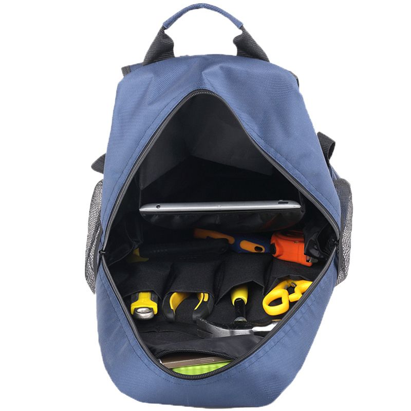 Tool Bag Double Shoulders Backpack Oxford Fabric Thicken Waterproof Large Capacity Electrician Organizers
