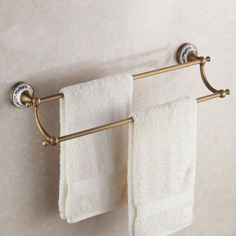 Antique Brass Ceramic Base Bathroom Accessories Set,Robe Hook,Paper Holder,Towel Bar,Soap Basket,Bathroom Hardware Set Kxz007
