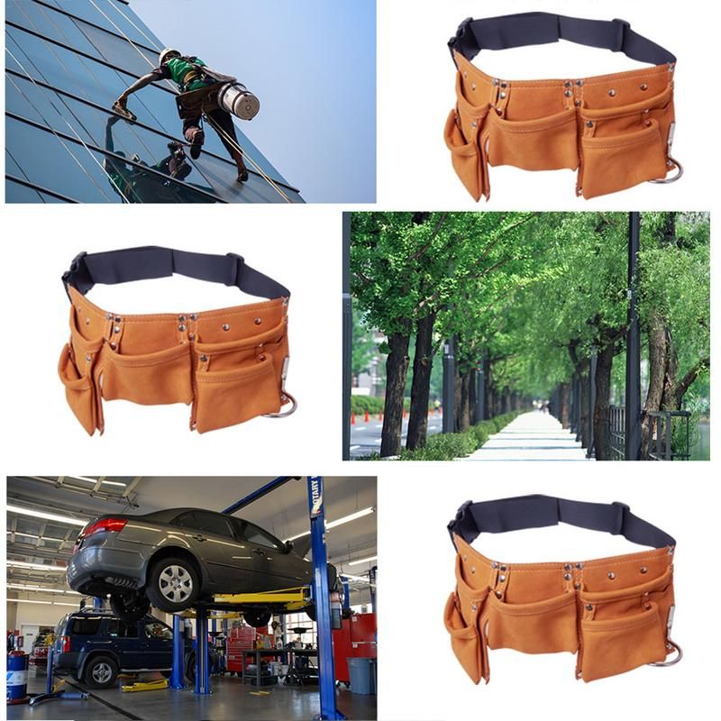 Adjustable Tool Wais Bag Children Real Leather Tool Belt Work Bag Garden Tools Screwdriver Storage Waist Bag For Children Adults