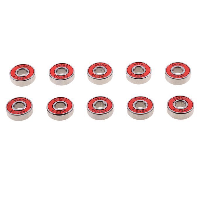 10Pieces ABEC-9 608RS Roller Skate Wheel Bearings Seal Ball Red
