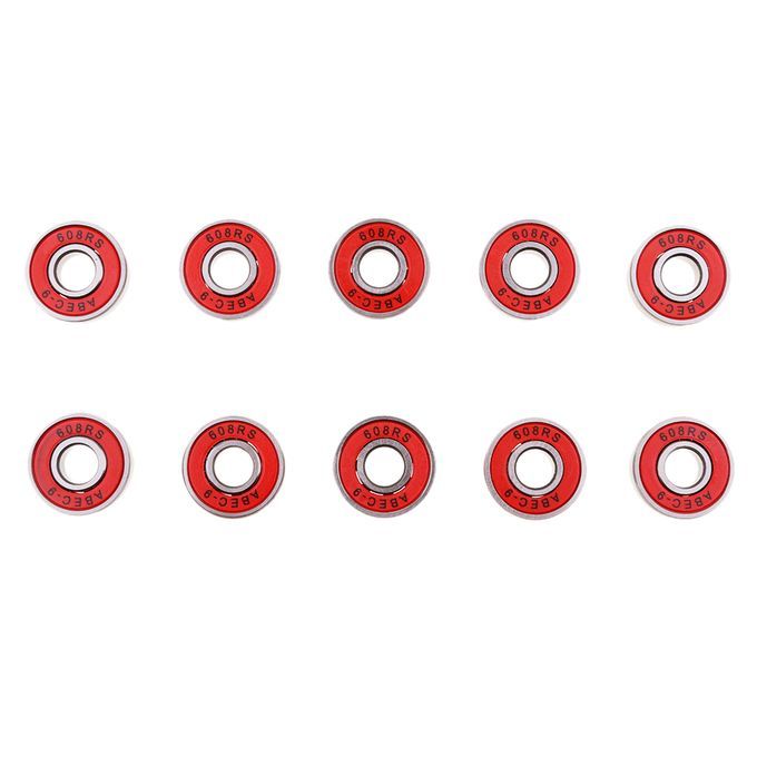 10Pieces ABEC-9 608RS Roller Skate Wheel Bearings Seal Ball Red