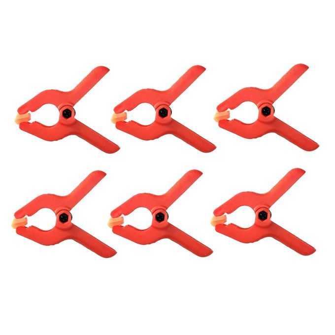 6 PCS Nylon Spring Clamps Set For Photography Backdrop Support Red