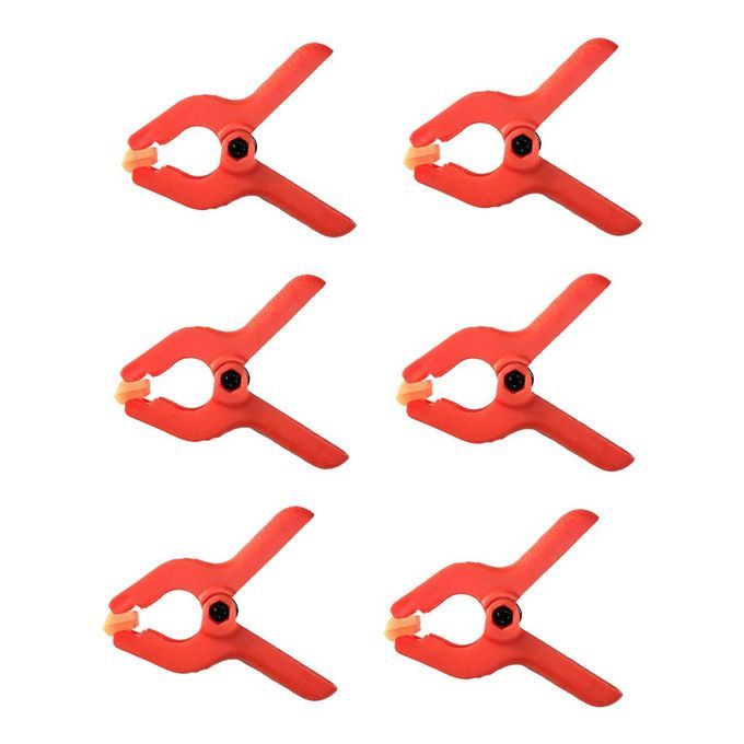 6 PCS Nylon Spring Clamps Set For Photography Backdrop Support Red