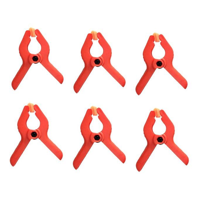 6 PCS Nylon Spring Clamps Set For Photography Backdrop Support Red