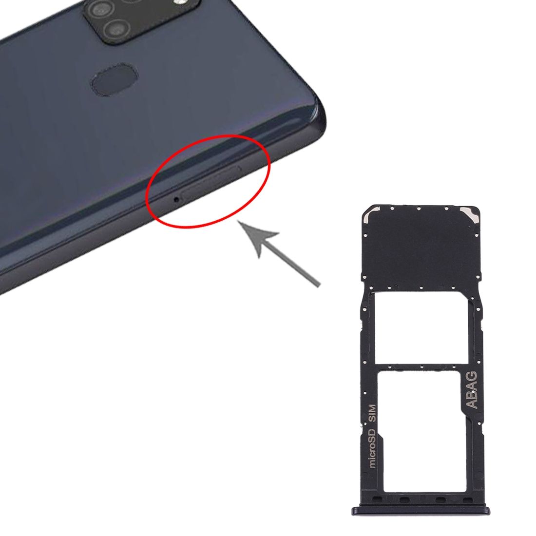 SIM Card Tray + Micro SD Card Tray For Samsung Galaxy A21s