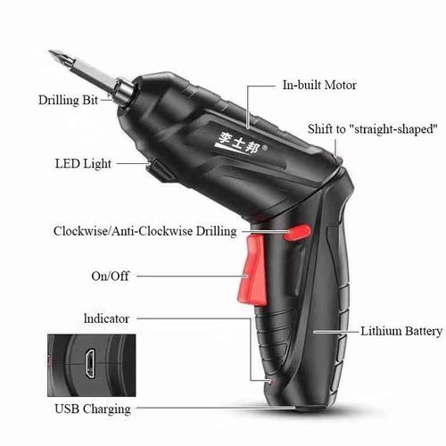 Driller  Machine Set - Nail Screw Driver Nuts Power Drill- Black
