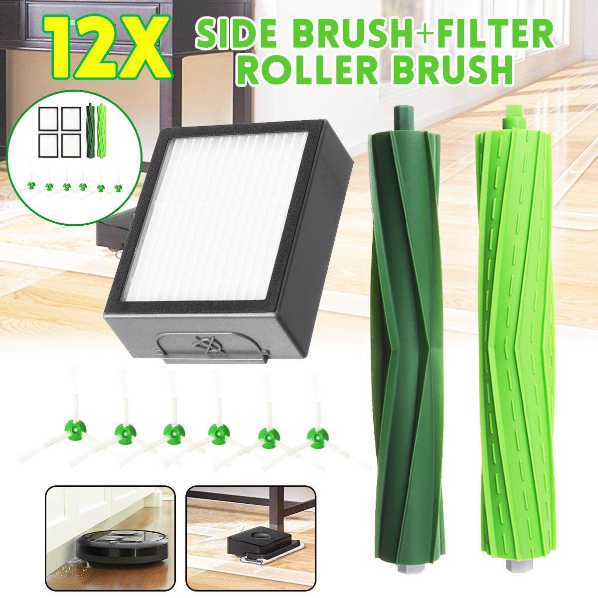 12pcs Side Brush+Filter+Roller Brushes For Vacuum Cleaner IRobot Roomba E5 E6 I7