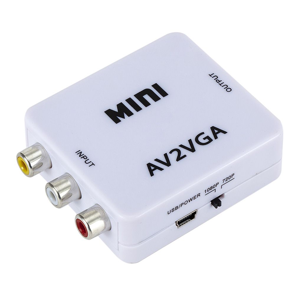 Mini AV2VGA Video Converter Convertor Box AV RCA CVBS To