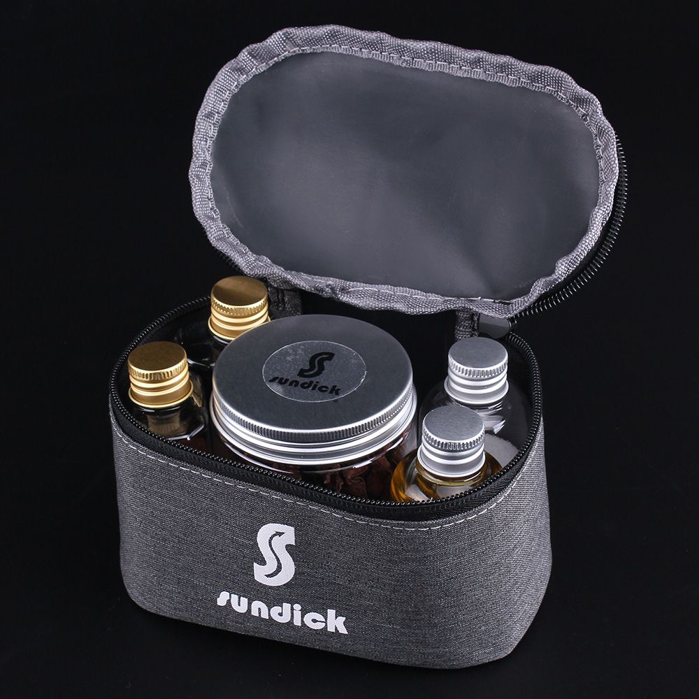 7 PCS Spice Cruets Set Travel Size Salt Bottle BBQ Sauce