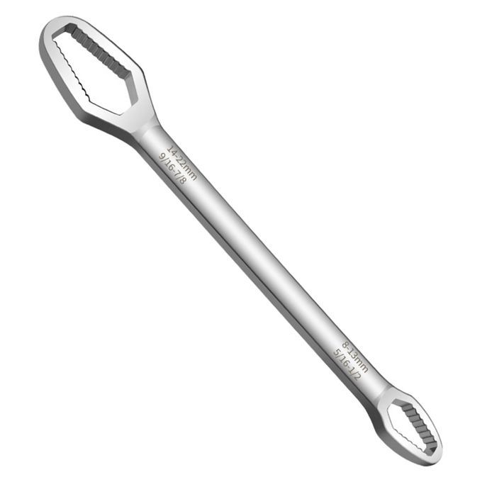 Adjustable Wrench Ratchet Spanner Self-Tightening DIY Silver