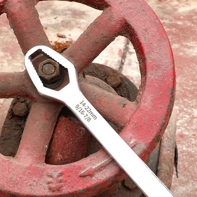 Adjustable Wrench Ratchet Spanner Self-Tightening DIY Silver