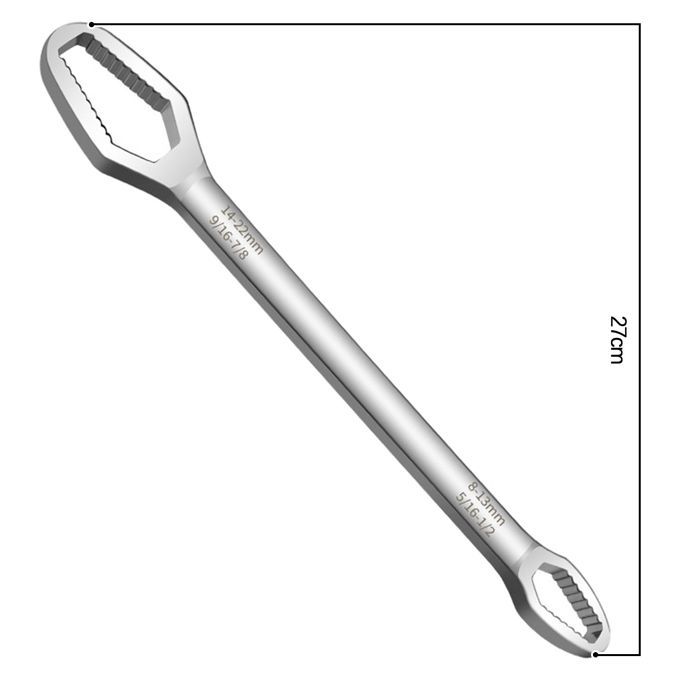 Adjustable Wrench Ratchet Spanner Self-Tightening DIY Silver