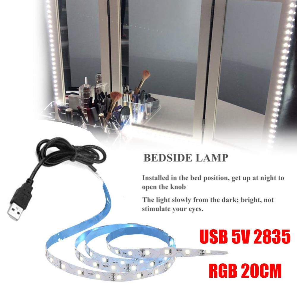 USB 5V 2835 12SMD 20CM RGB LED Strip Light Bar TV Back Lighting Kit