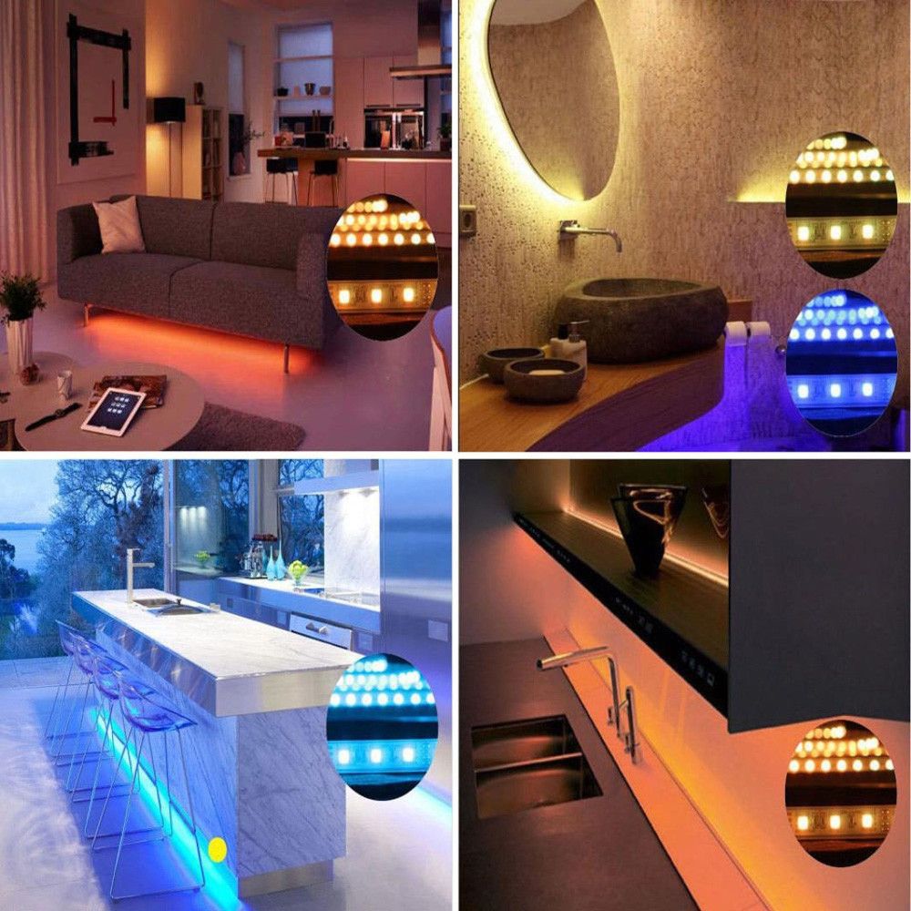 USB 5V 2835 12SMD 20CM RGB LED Strip Light Bar TV Back Lighting Kit