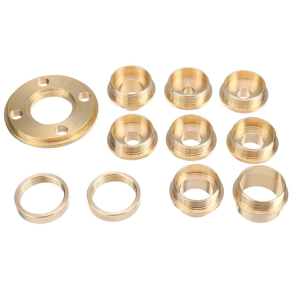 11pcs Woodworking Router Bushing Guide 10-30mm Copper