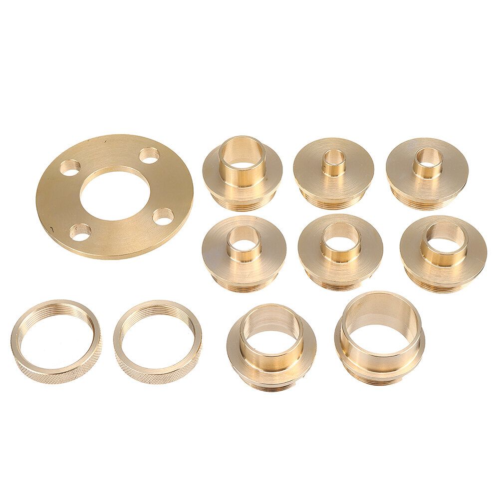 11pcs Woodworking Router Bushing Guide 10-30mm Copper