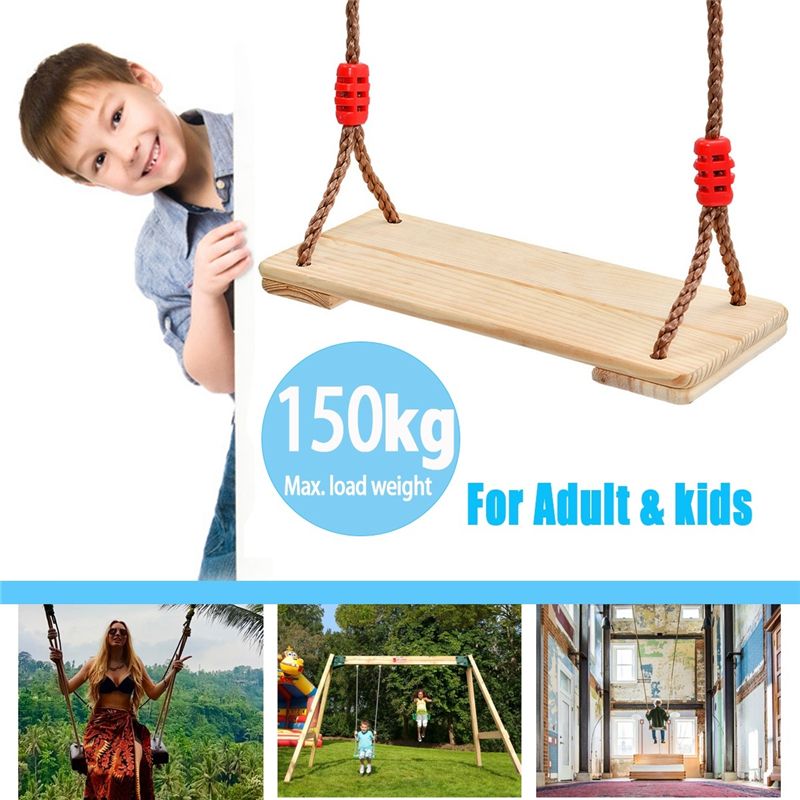 Outdoor Children Adults 150KG Wooden Swing Seat Chair