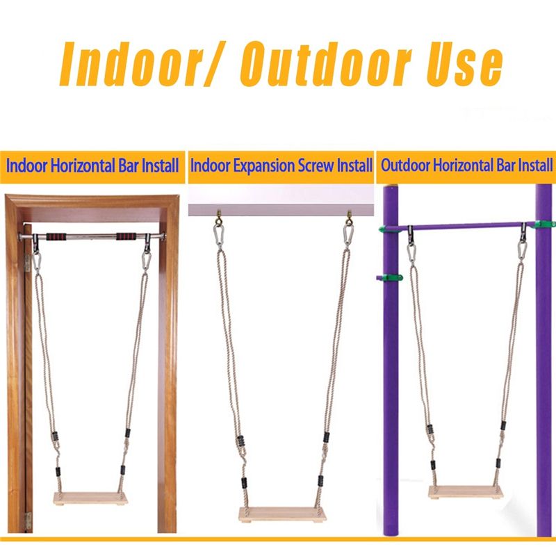 Outdoor Children Adults 150KG Wooden Swing Seat Chair