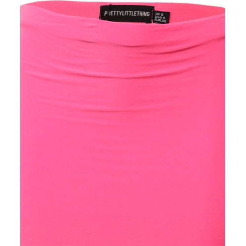 Slinky Neon Midaxi Skirt - Pink