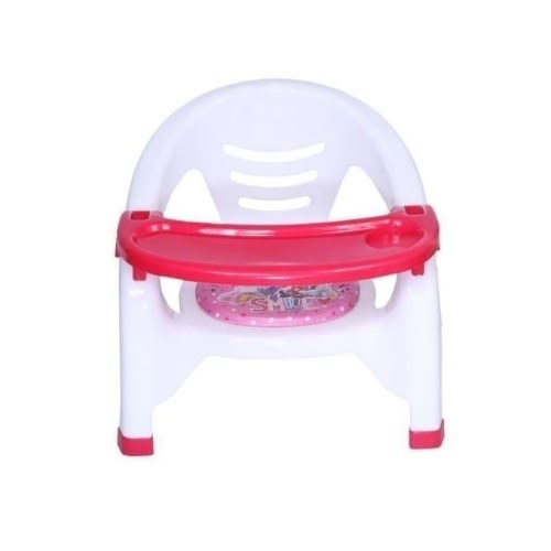 Kids Plastic Chair With Attached Table - Pink
