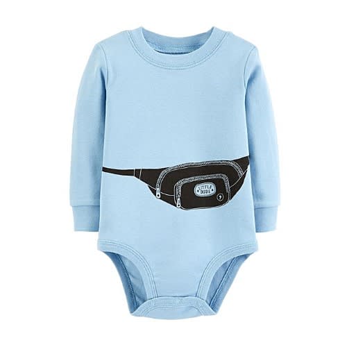 Boys Little Dude Waist Pouch Bodysuit -blue