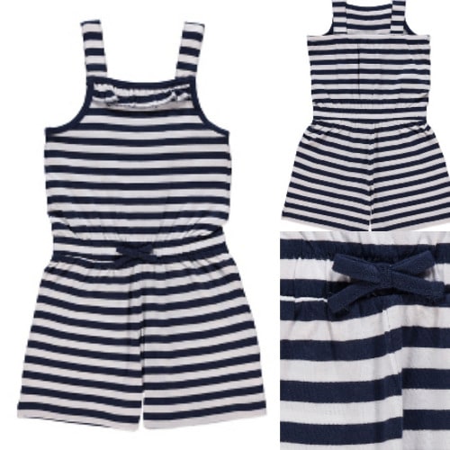 Girls Blue And White Playsuit