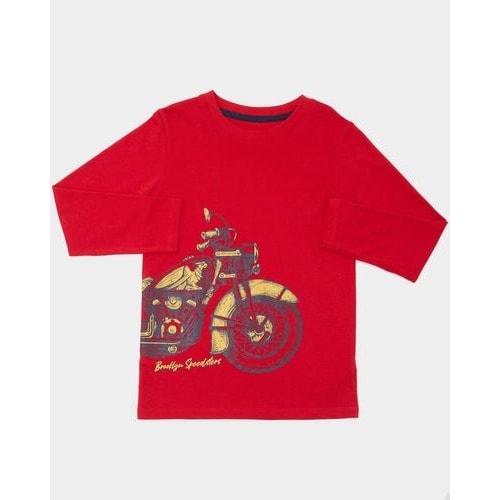 Boys Print Top- Red