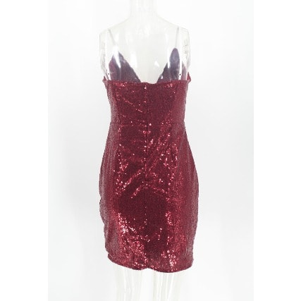 Women Sequin Mini Dress - Red
