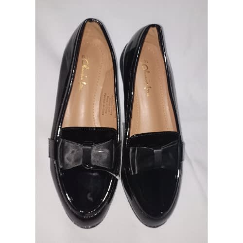 Leathered Satin Bow Taped Shoe For Ladies