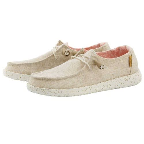 Wendy Chambray White Nut Loafers